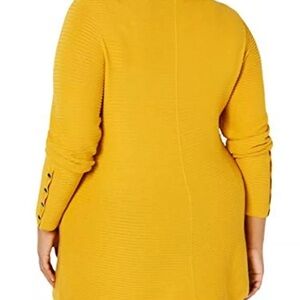 Alfani Ribbed Snap Button Sleeve Sweater. Gold 2X. Pre-owned.